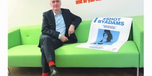 Im Gespräch mit Dr. Martin Faass (Direktor Hessisches Landesmuseum Darmstadt, zukünftig Leiter von Hessen Kassel Heritage) über die Foto-Ausstellung #SHOTSBYADAMS Foto: Edda Rössler