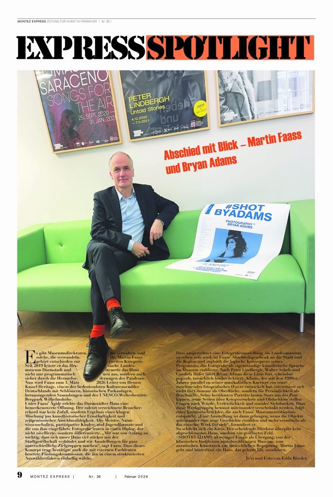 Im Gespräch mit Dr. Martin Faass (Direktor Hessisches Landesmuseum Darmstadt, zukünftig Leiter von Hessen Kassel Heritage) über die Foto-Ausstellung #SHOTSBYADAMS Foto: Edda Rössler