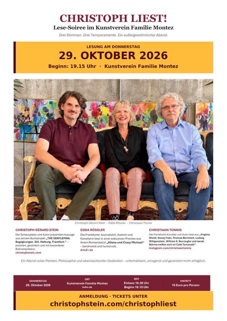 Christoph liest: Lese-Soiree im Kunstverein Familie Montez
